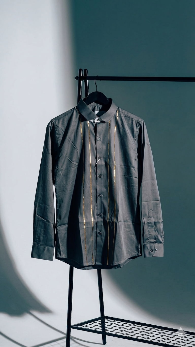 Dark Olive shirt with Gold Foil print