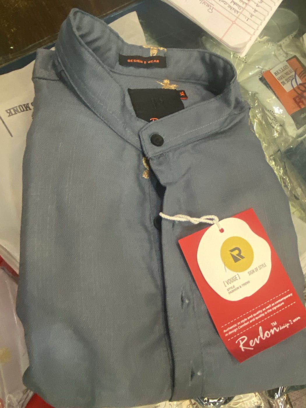 EMBROIDED SH KURTA.GREY.RV