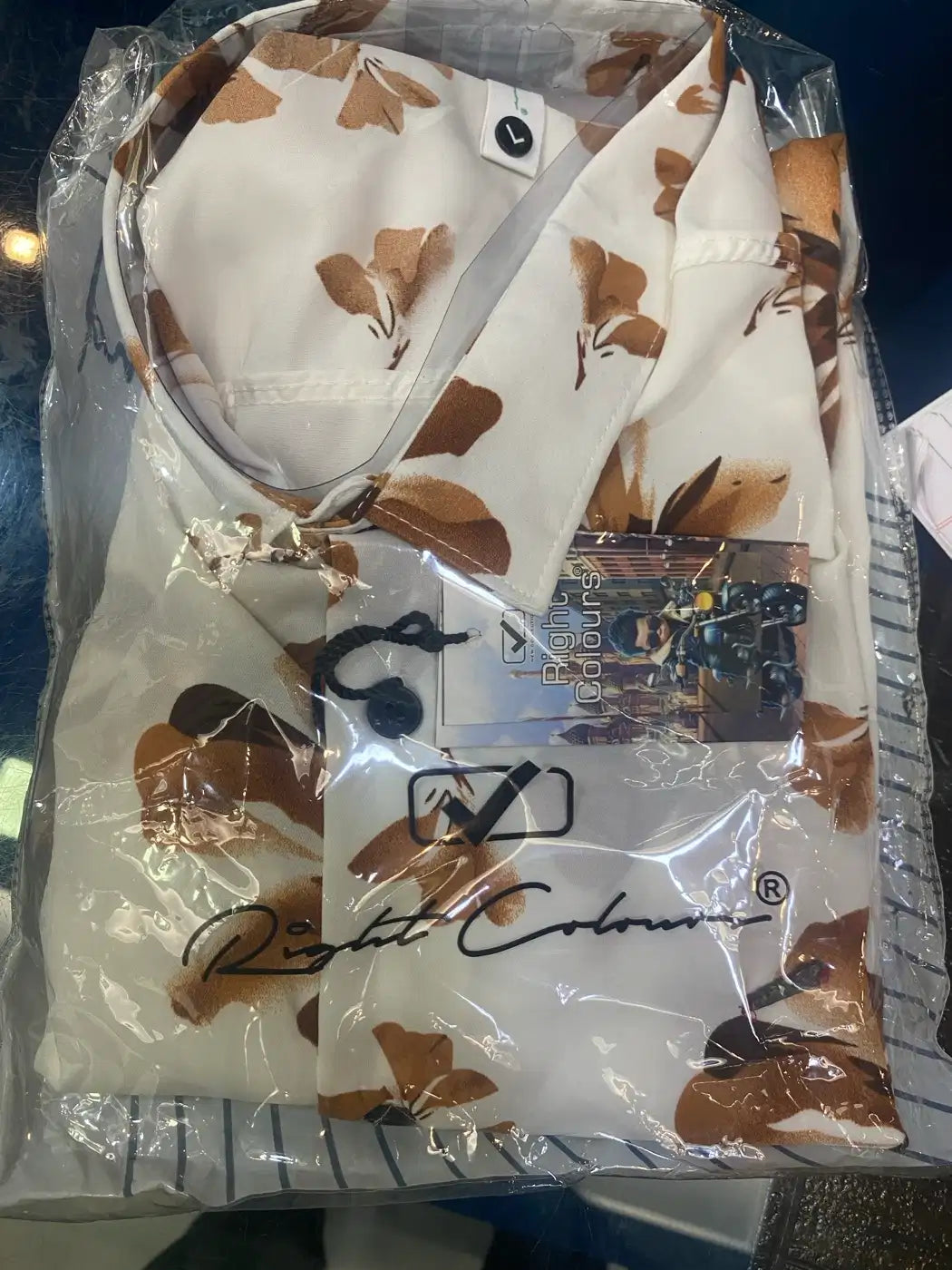 BROWN FLORAL VISCOSE. R.C