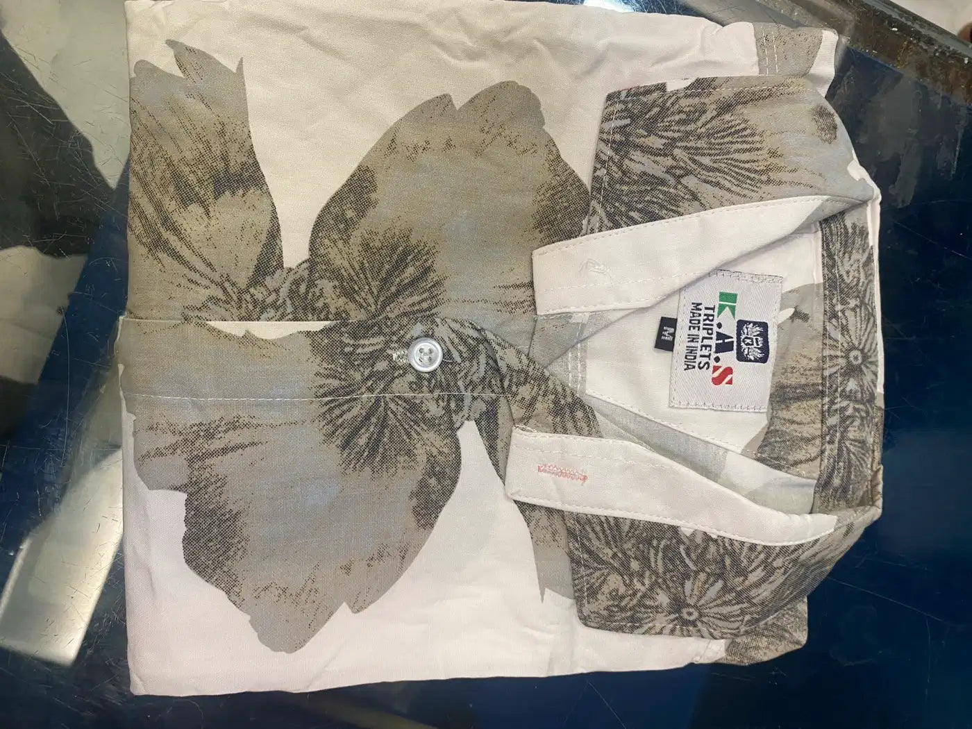 GREY FLORAL PATTERN. K.A.S