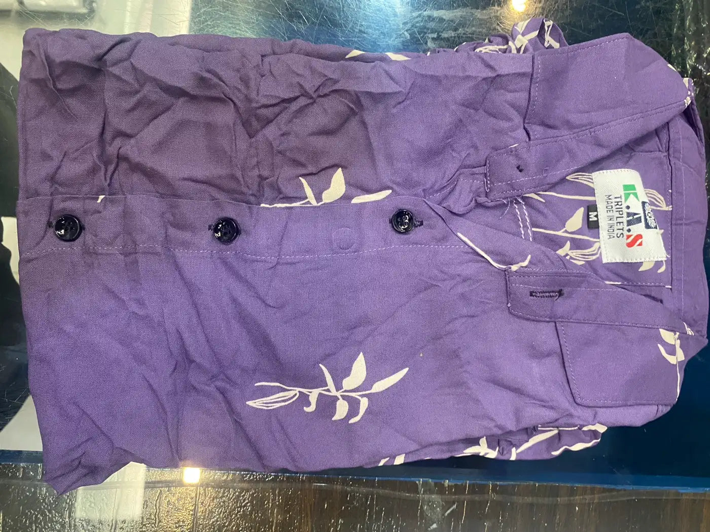 PURPLE GRAPHIC PRINT. K.A.S