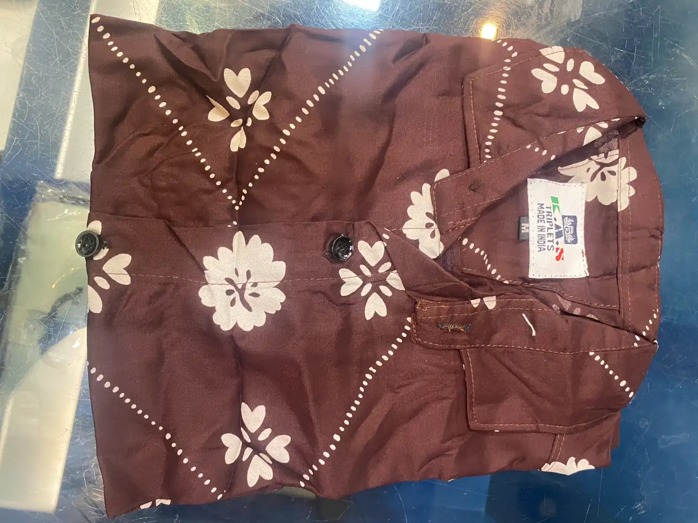 BROWN GRAPHIC SHIRT. K.A.S
