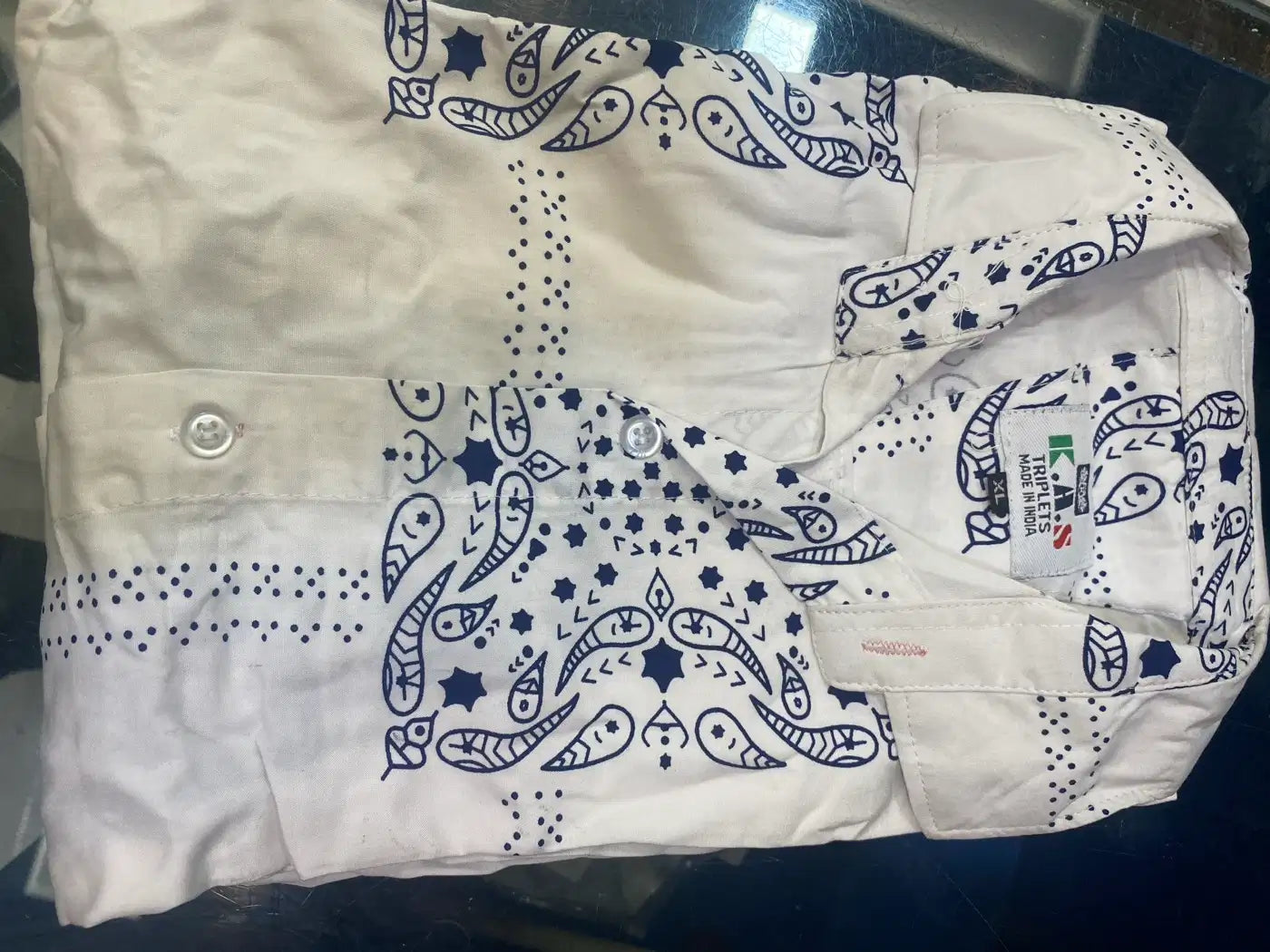 WHITE PATTERN SHIRT. K.A.S