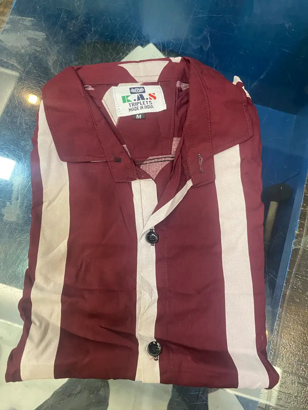 MAROON RED STRIPES. K.A.S