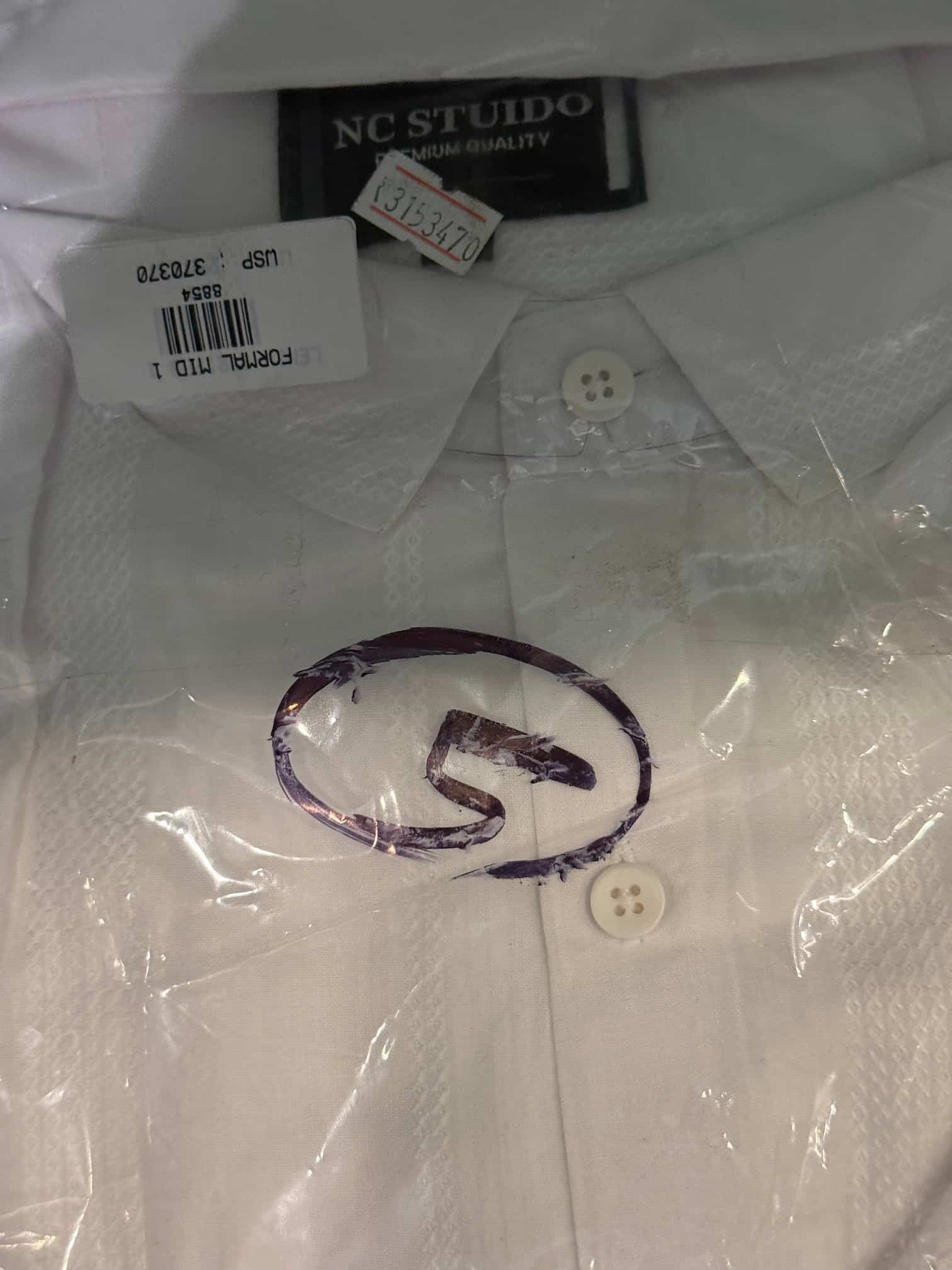 NC.White Embroided pattern.