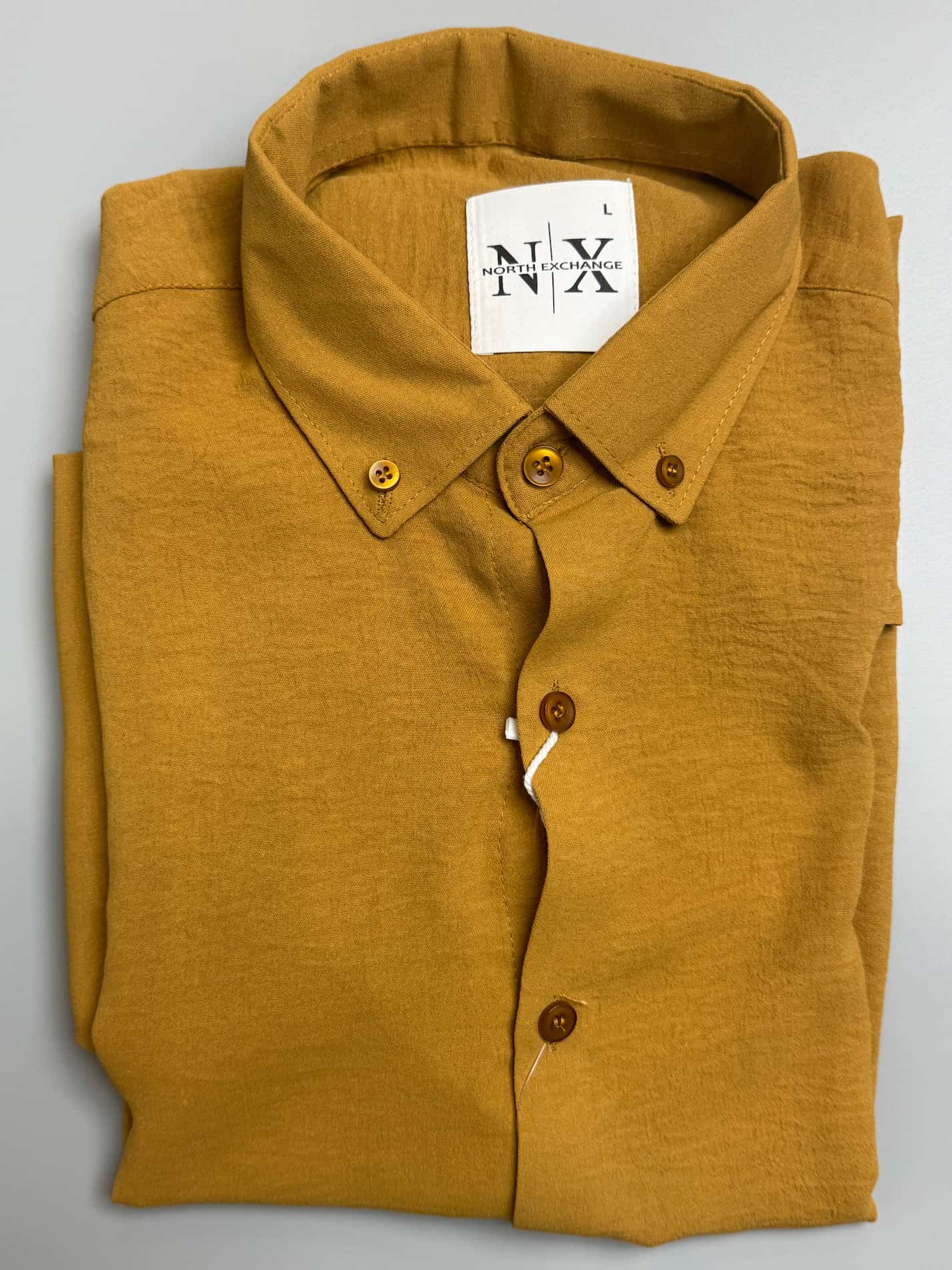 Textured Fabric Shirt. Brown. N.X