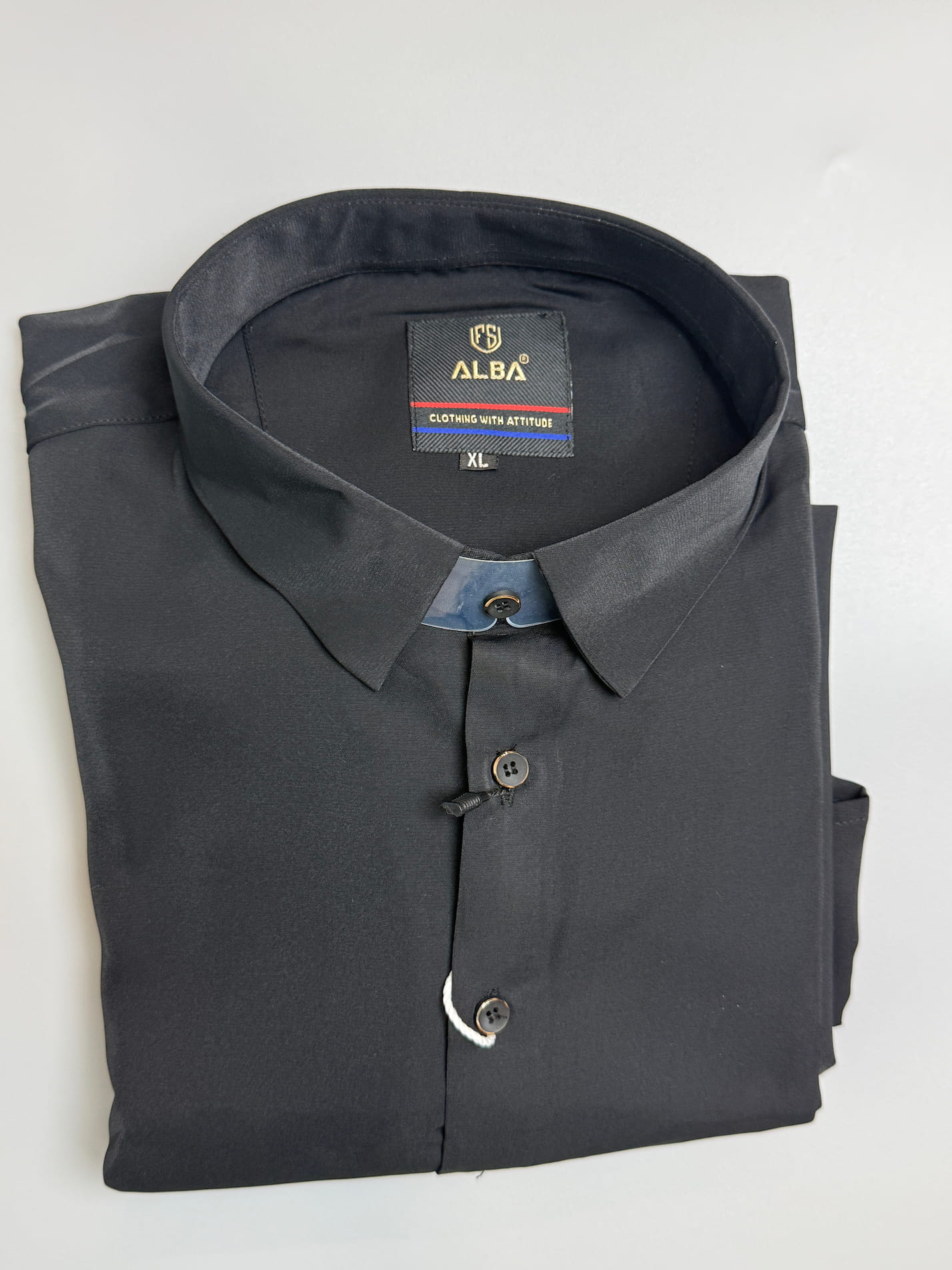 Smart Fabric with Gold contrast Button. Aba-Black