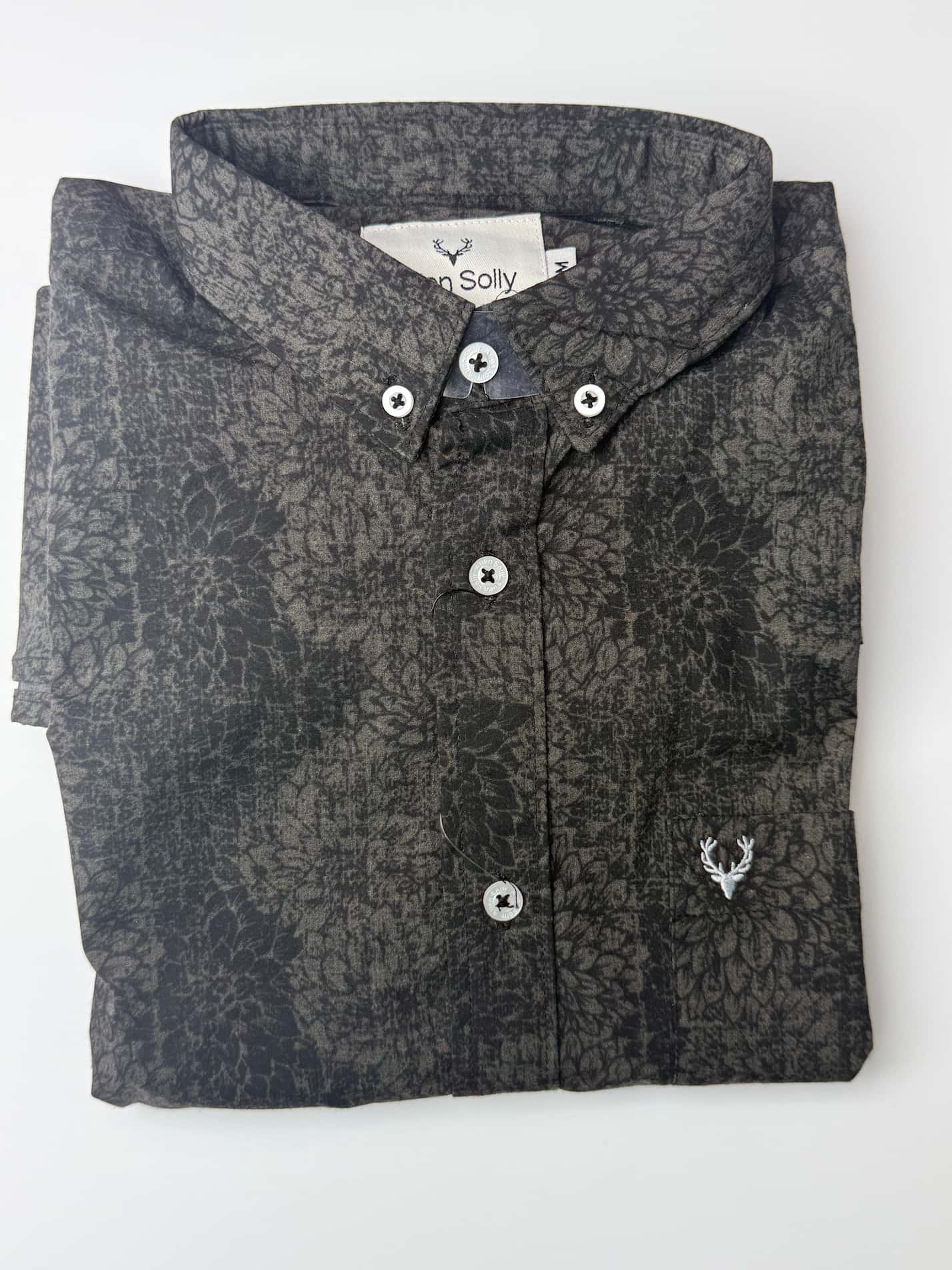 floral printed shirt. black. A.S