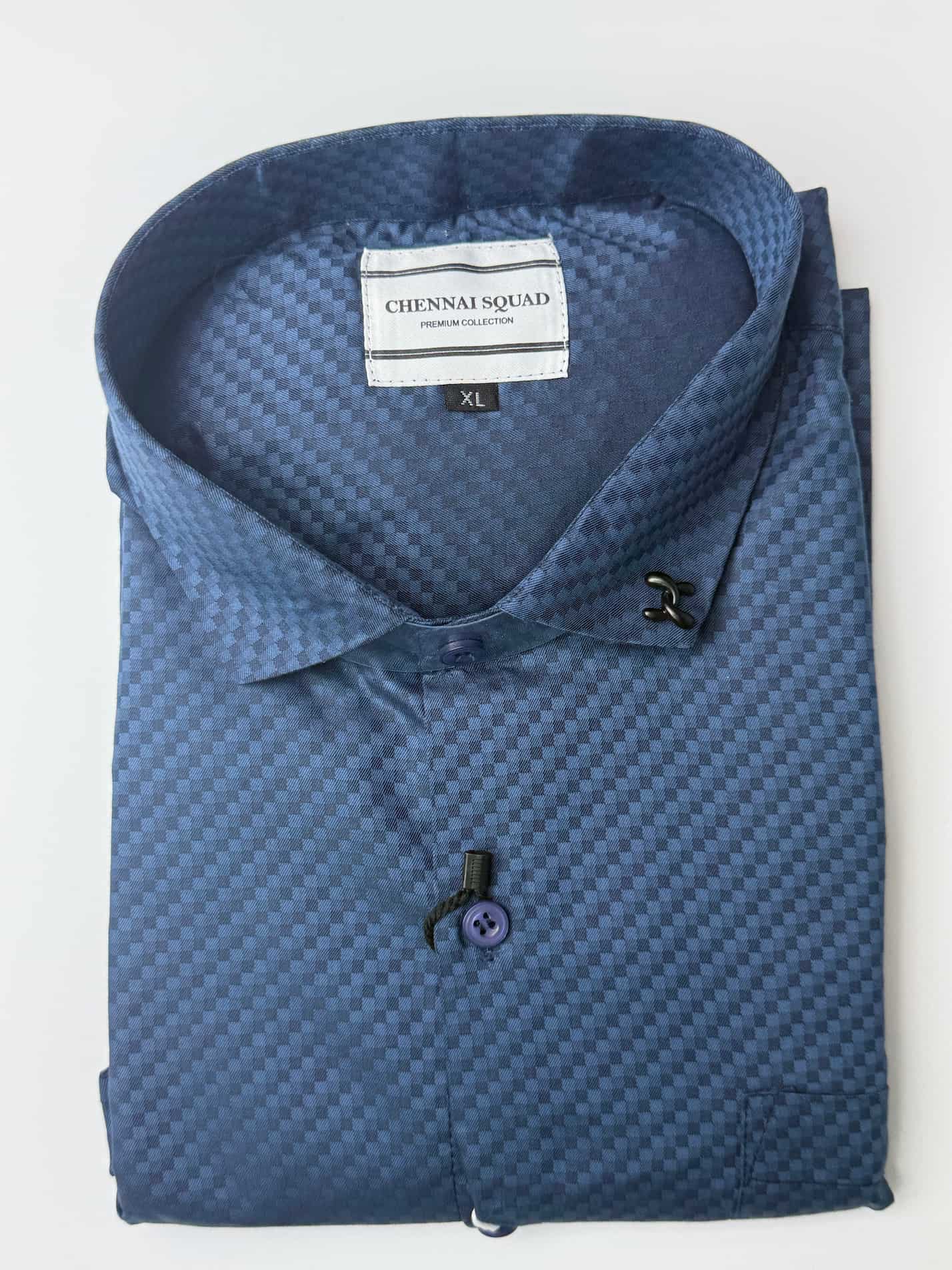 square pattern shirt. L.S