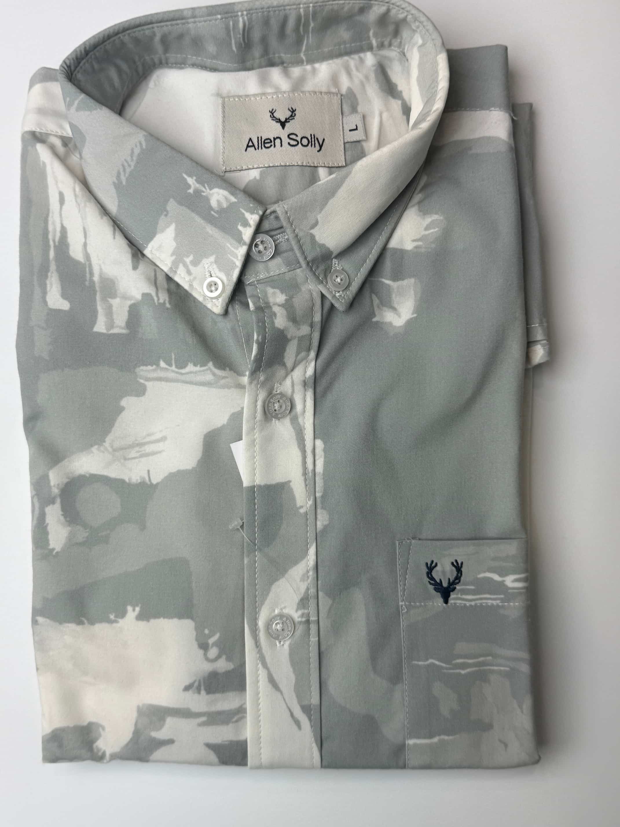 printed shirt. white &grey. A.S
