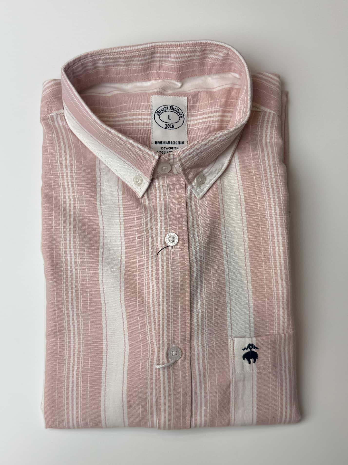 stripe shirt. pink. W.W