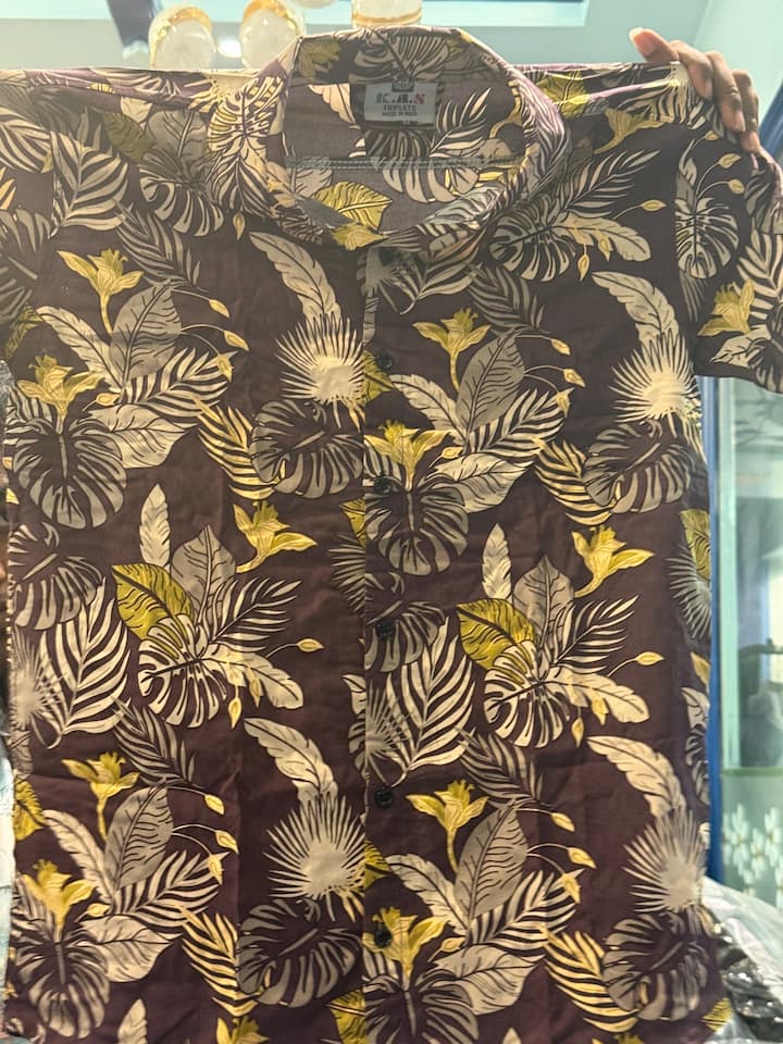 BROWN WIT YELLOW FLOWERS. K.A.S
