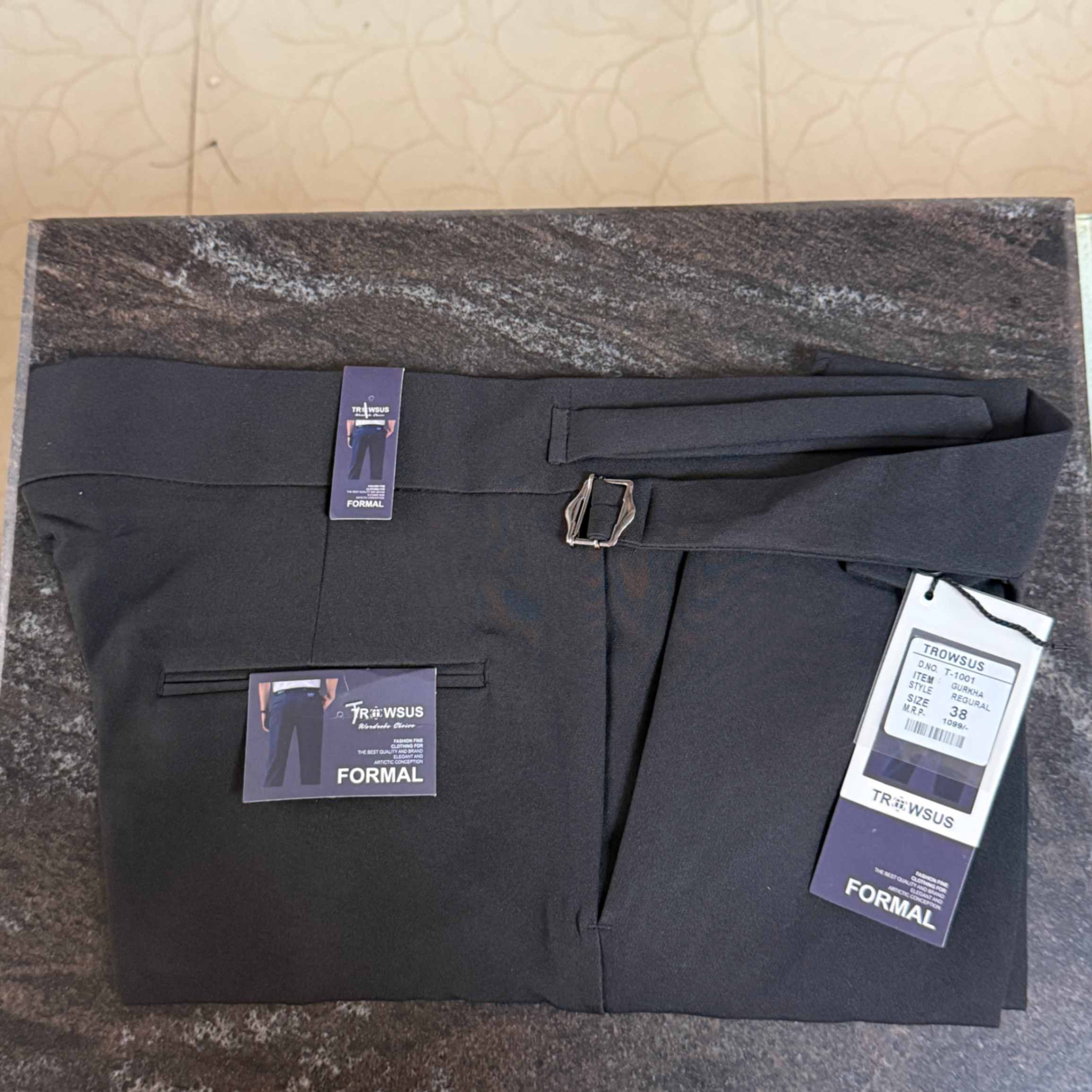 Men's Black Gurkha Pant