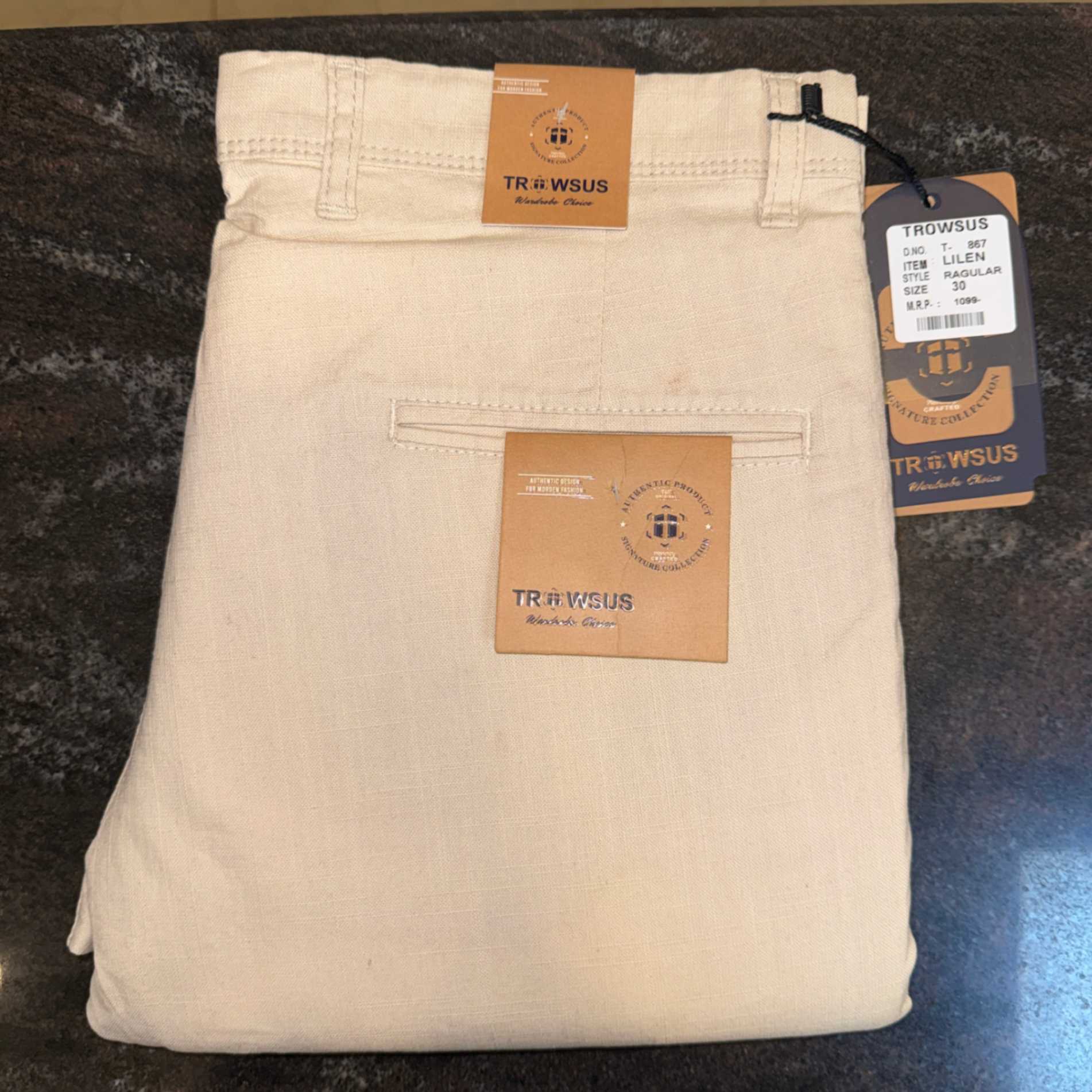 PREMIUM LINEN PANT. BR. TROWSUS. 07.05